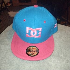 DC Turquoise and Pink Snapback Hat